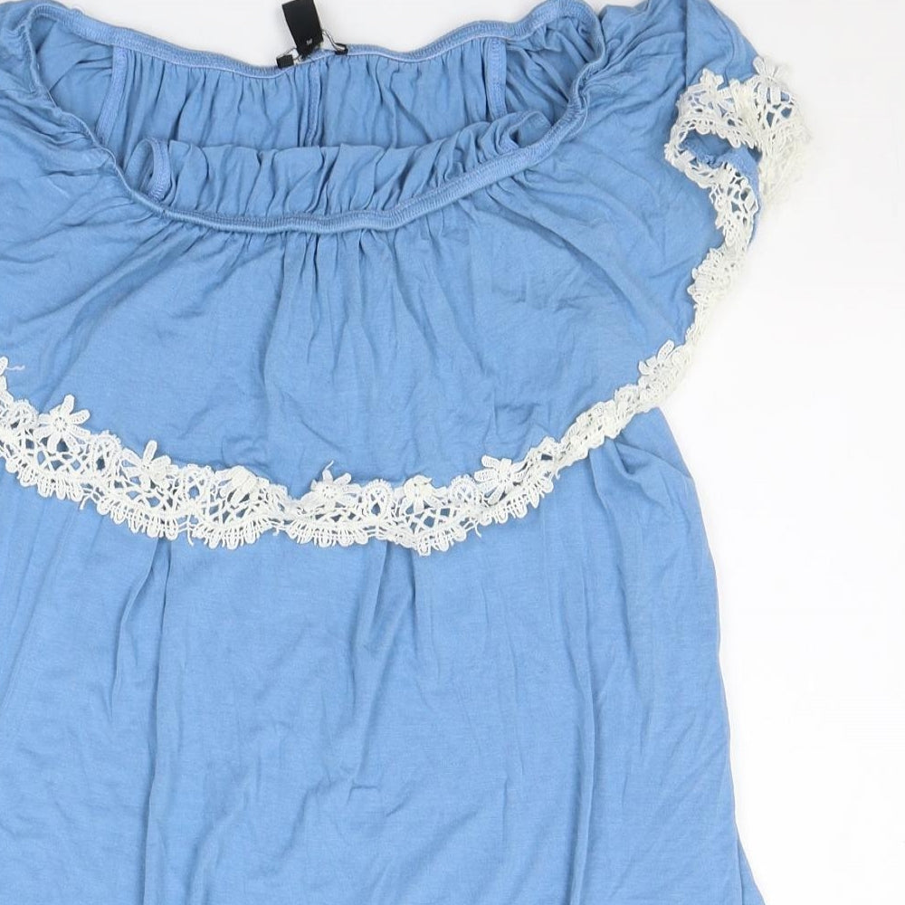 New Look Womens Blue  Acrylic Trapeze & Swing  Size 12  Off the Shoulder
