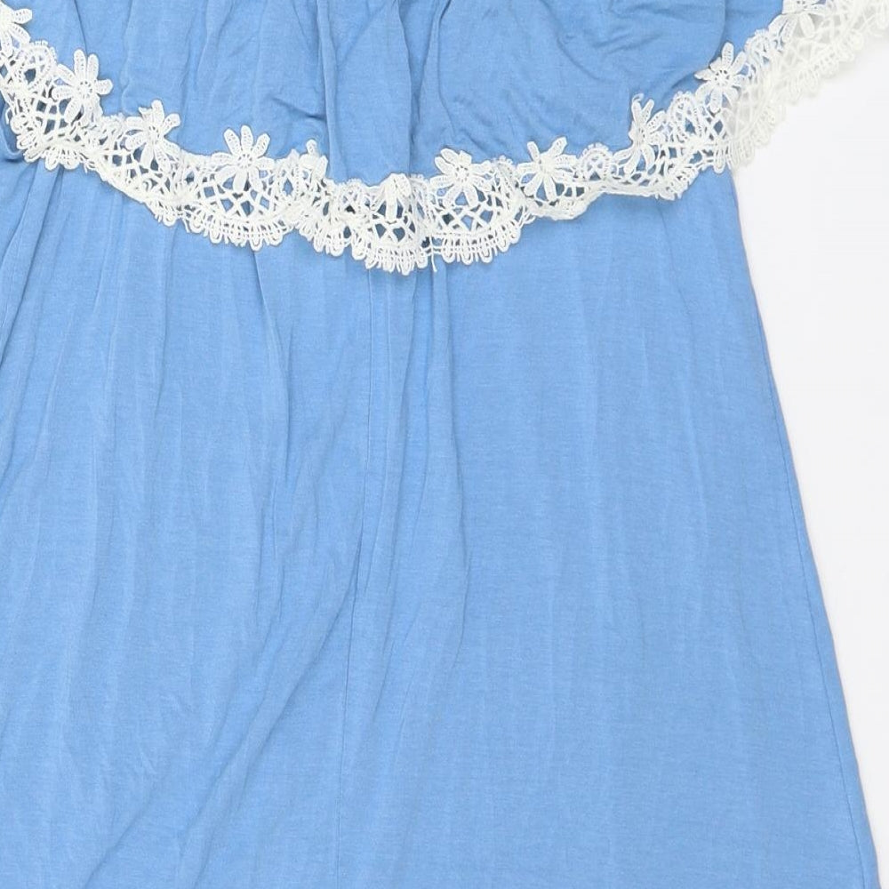 New Look Womens Blue  Acrylic Trapeze & Swing  Size 12  Off the Shoulder
