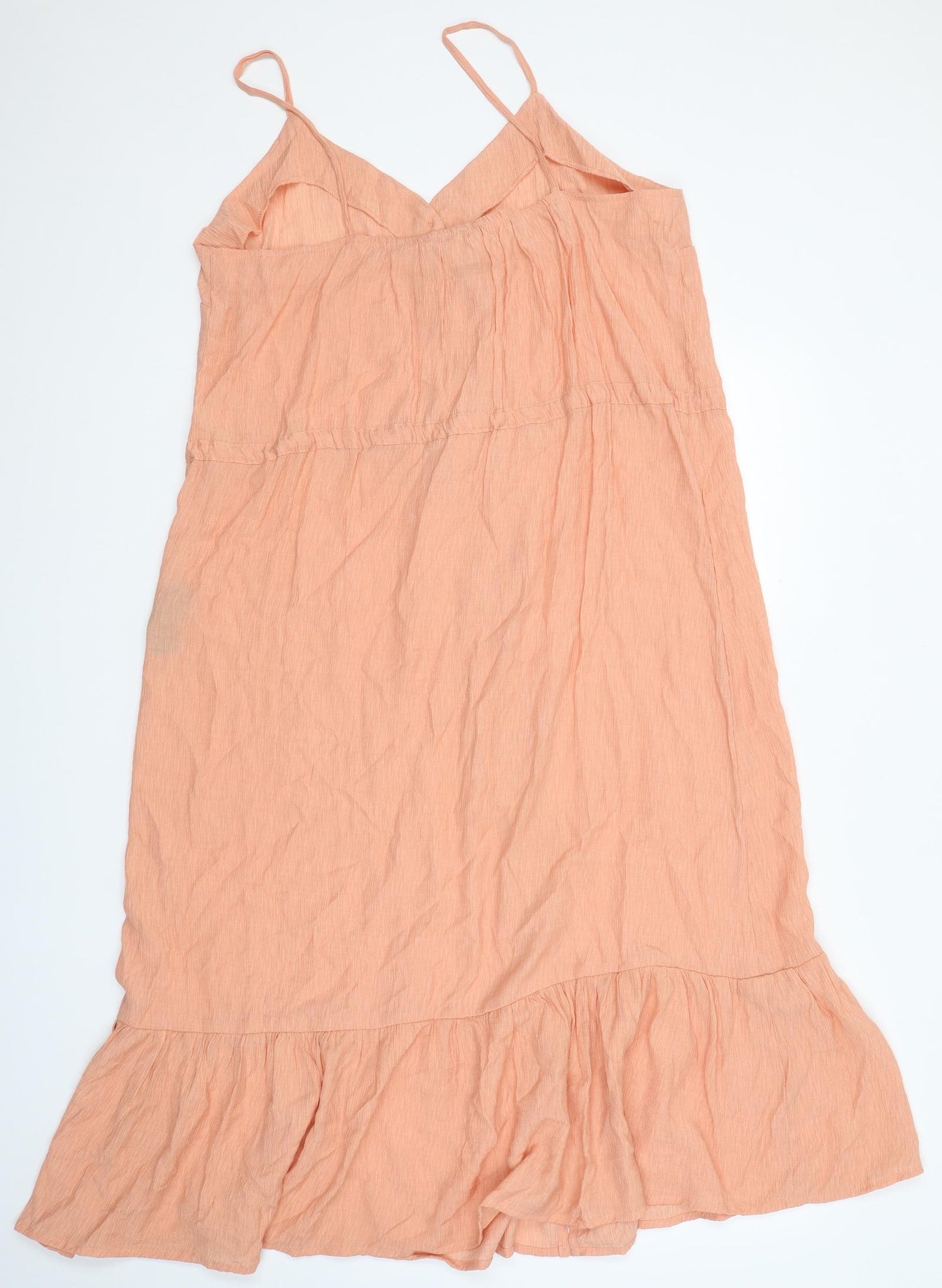 Primark Womens Orange  Viscose A-Line  Size 12  V-Neck Button