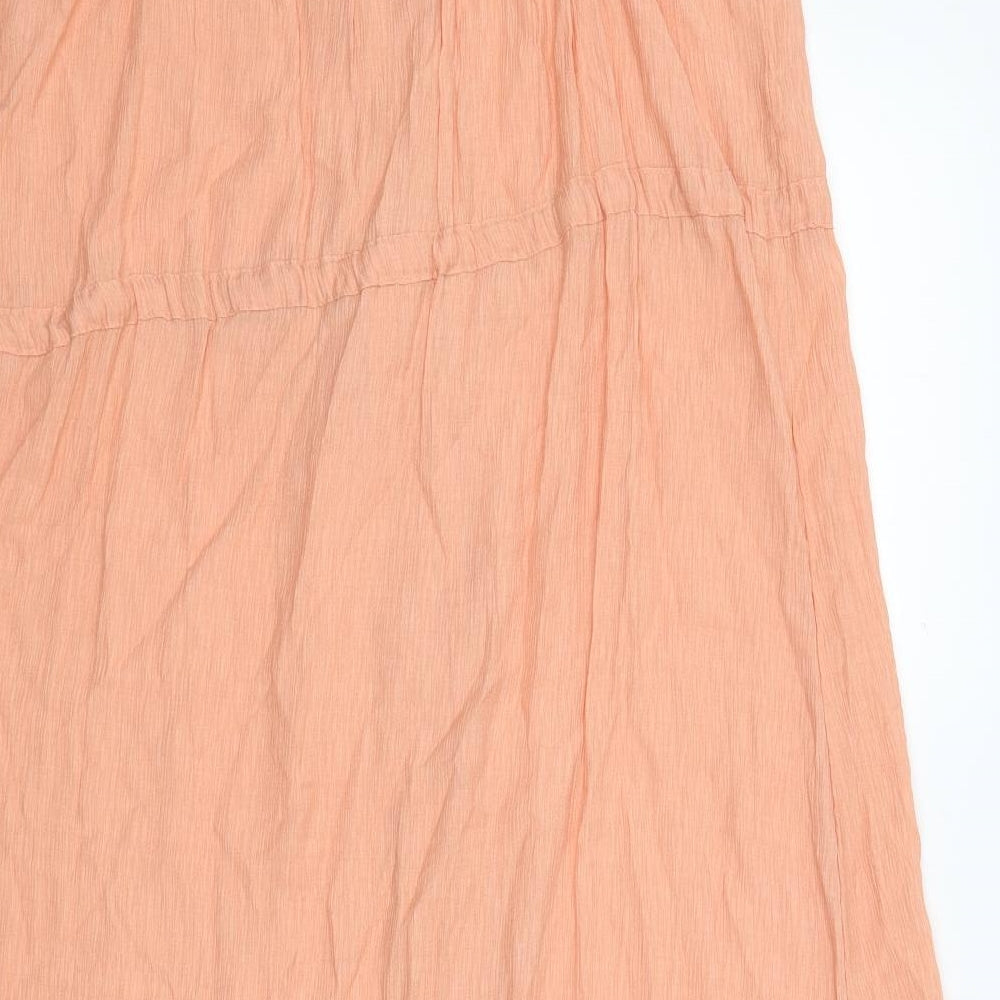 Primark Womens Orange  Viscose A-Line  Size 12  V-Neck Button