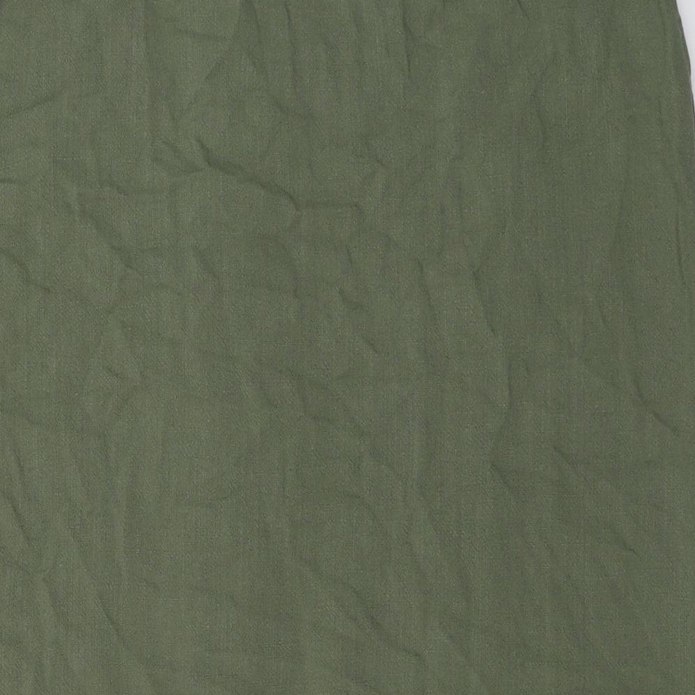 Primark Womens Green  Viscose Swing Skirt Size 12   Button