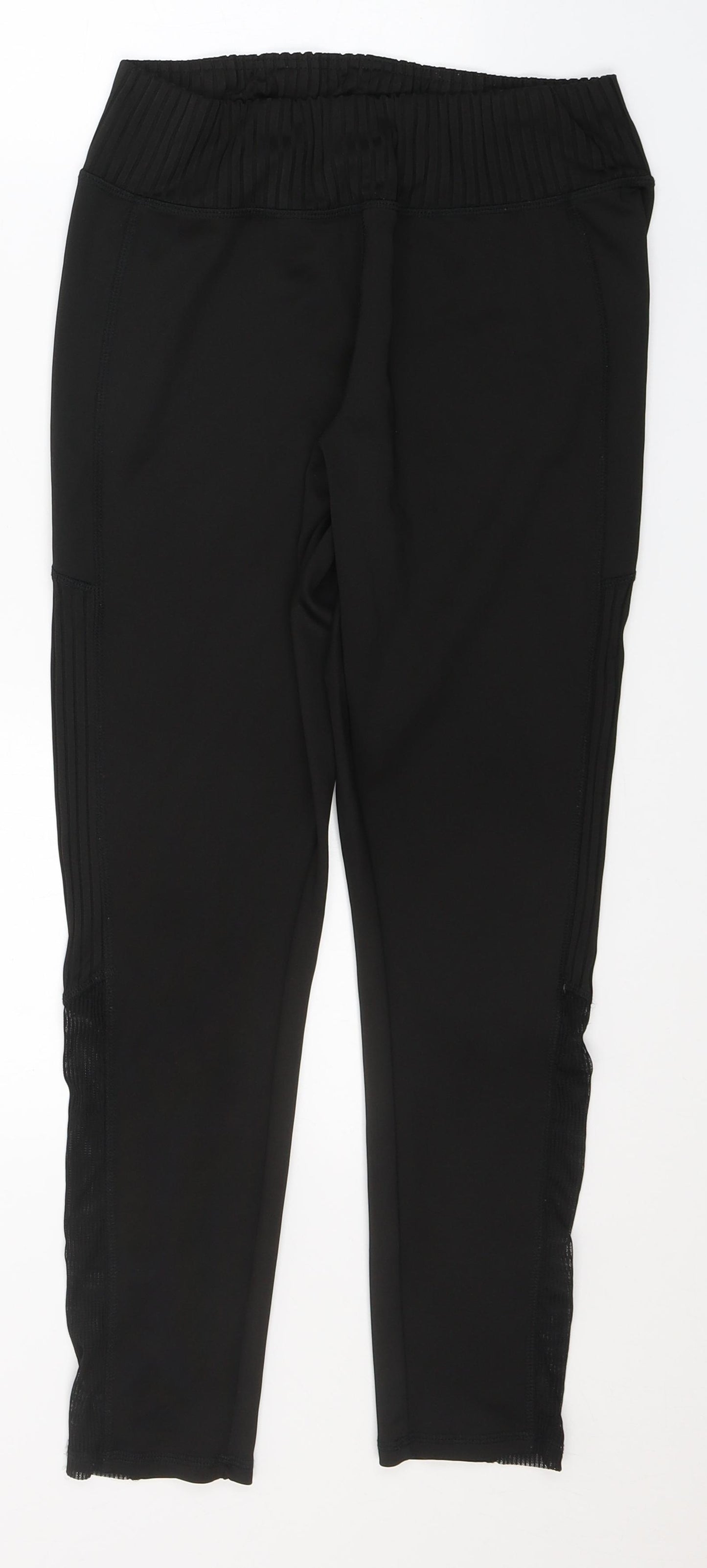 WORKOUT Womens Black  Polyester Compression Leggings Size 12 L25 in Regular Pullover