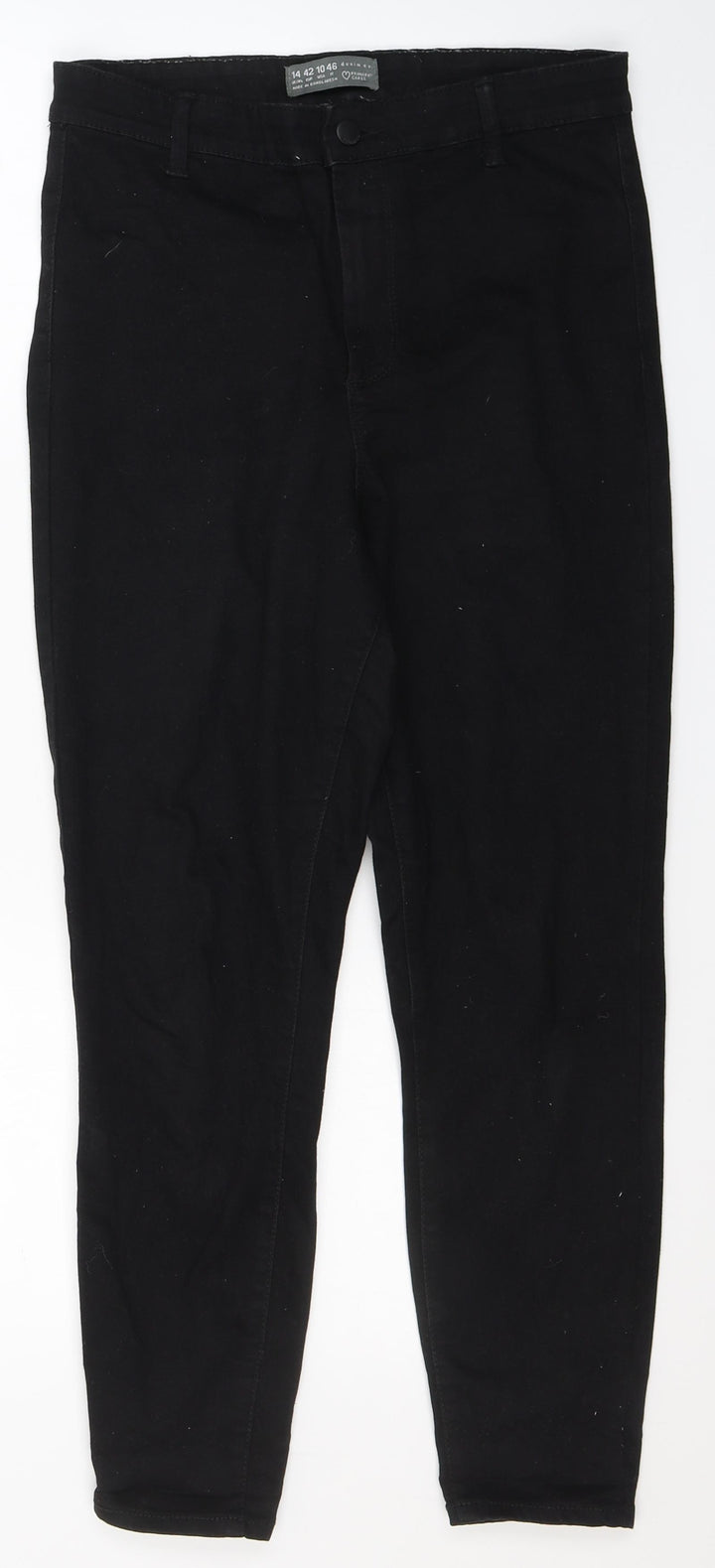 Denim & Co. Womens Black Cotton Skinny Jeans Size 14 L27 in Regular Button