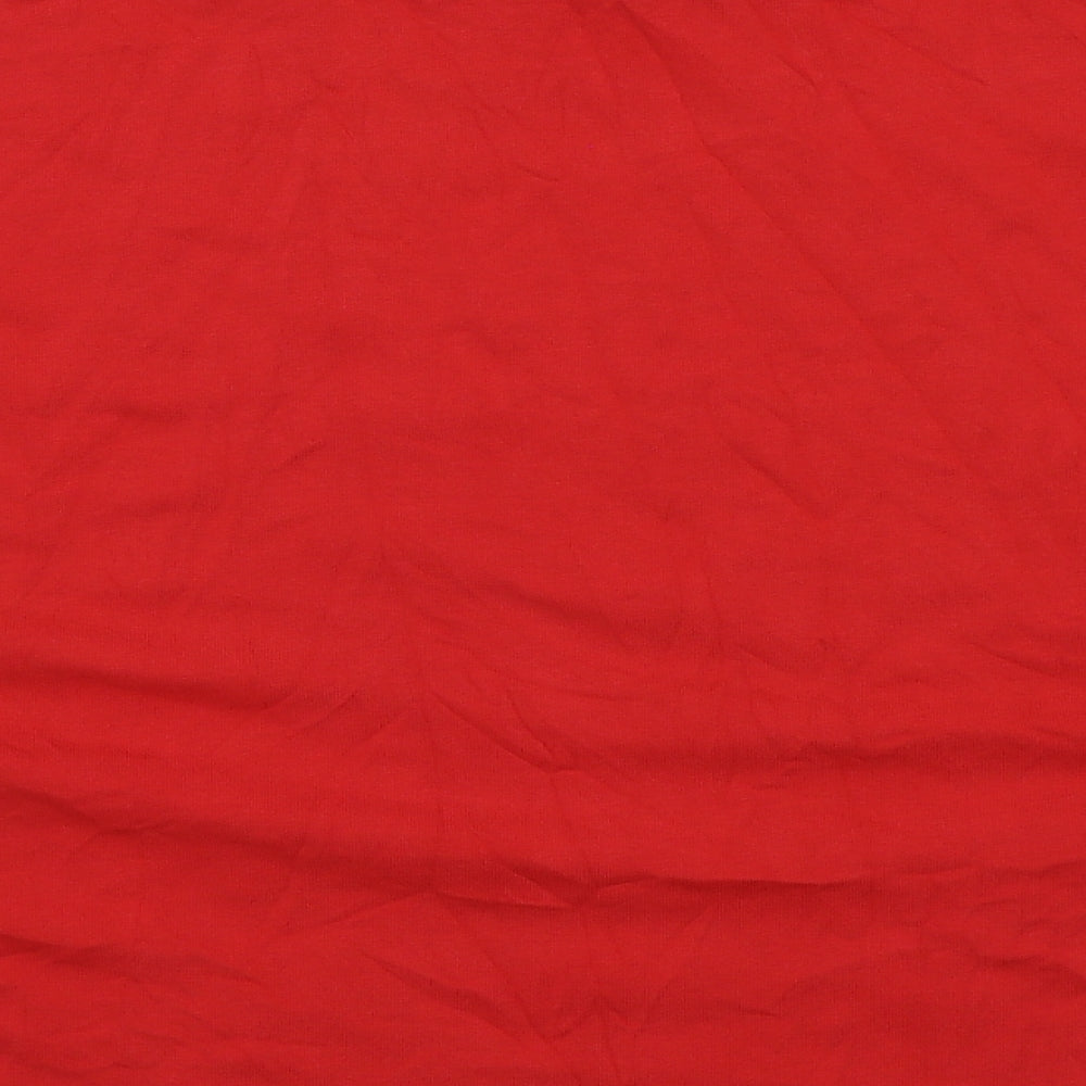 Marks and Spencer Womens Red  Cotton Jersey T-Shirt Size 22 Roll Neck