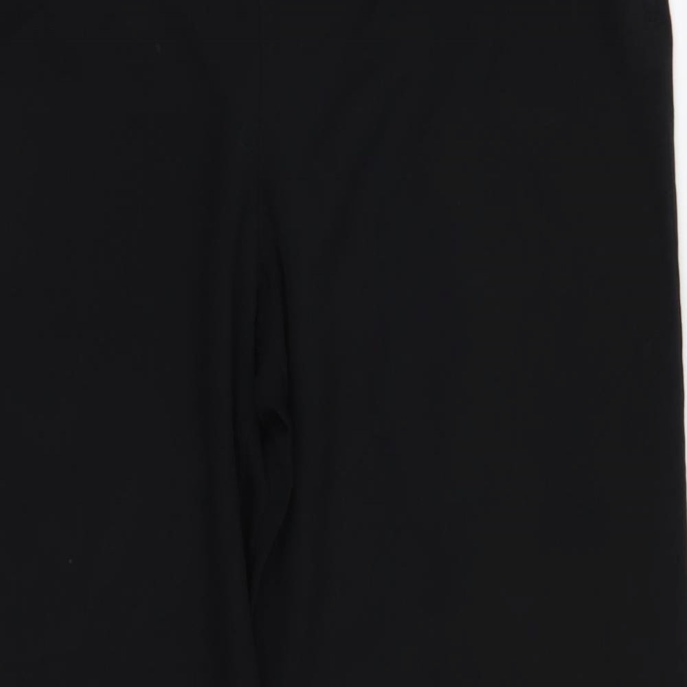 Marks and Spencer Womens Black  Polyester Trousers  Size 14 L30 in Regular Zip