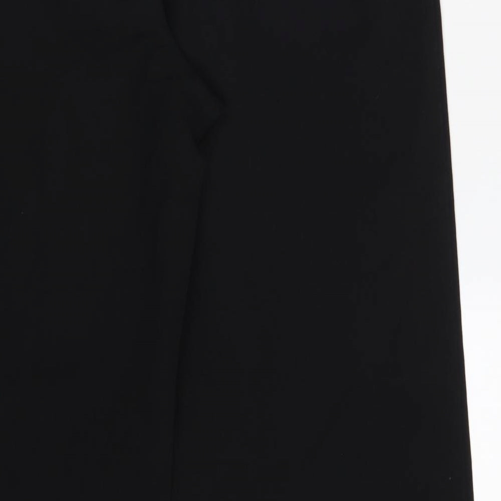 Marks and Spencer Womens Black  Polyester Trousers  Size 14 L30 in Regular Zip
