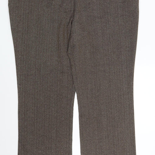 Matalan Womens Brown  Polyester Dress Pants Trousers Size 18 L31 in Regular Zip