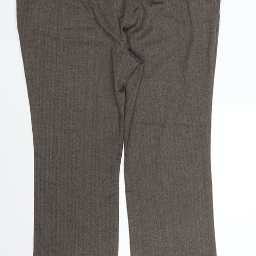 Matalan Womens Brown  Polyester Dress Pants Trousers Size 18 L31 in Regular Zip