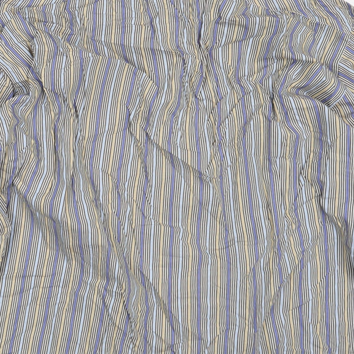 REMUS UOMO Mens Multicoloured Striped Cotton  Button-Up Size 2XL Collared Button