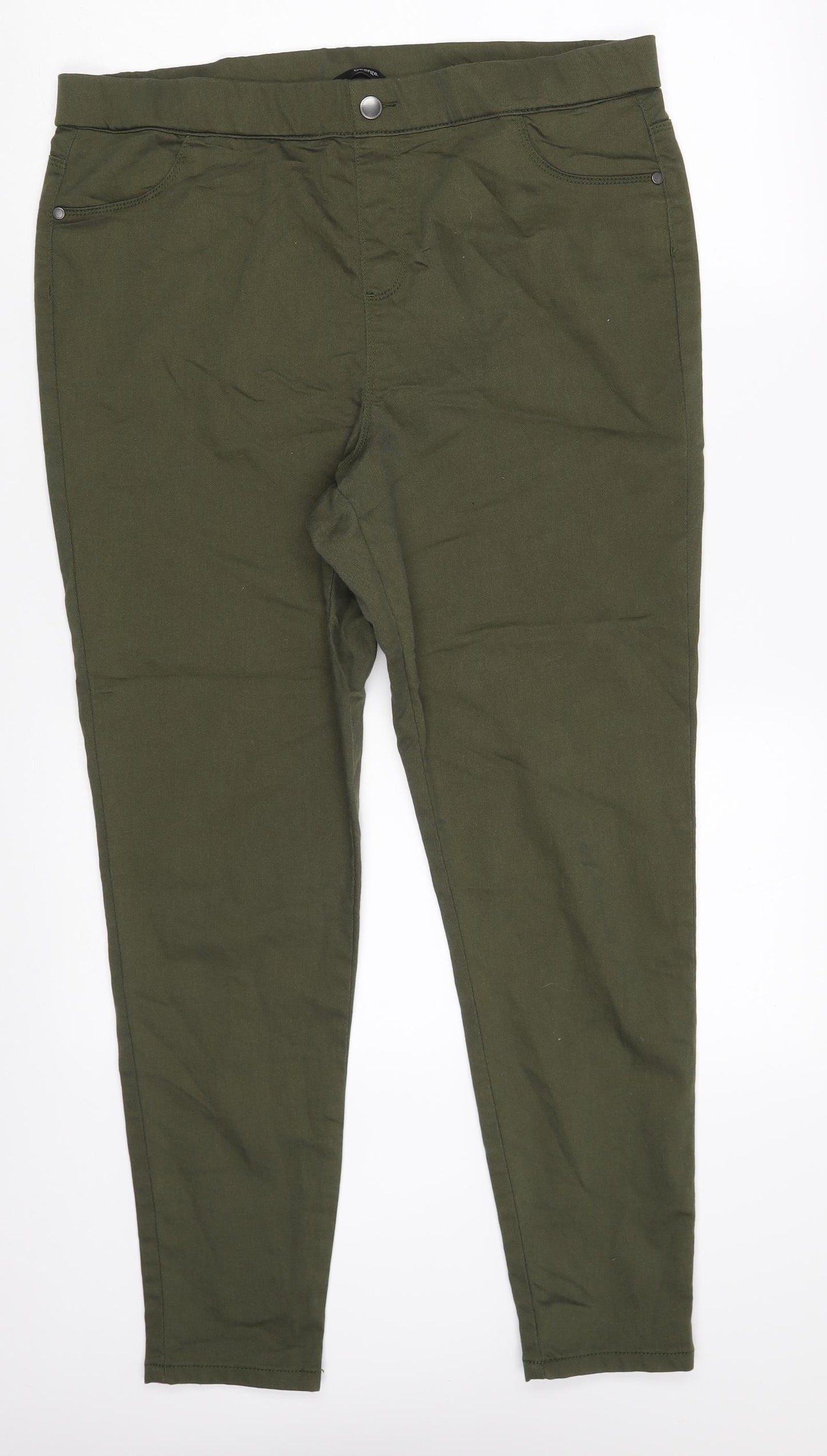 George Womens Green  Cotton Jegging Jeans Size 16 L27 in Regular