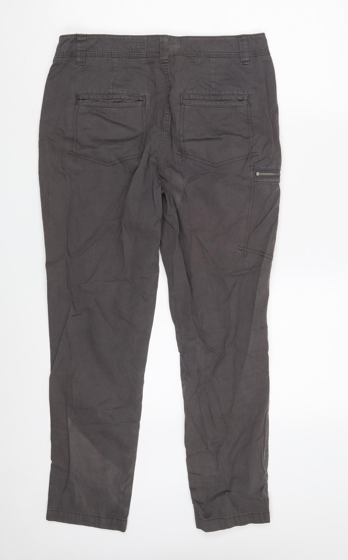 NEXT Womens Purple  Cotton Chino Trousers Size 10 L27 in Regular Zip