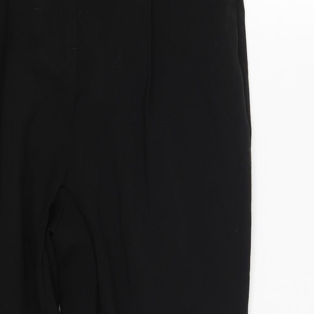 F&F Womens Black  Polyester Chino Trousers Size 8 L26 in Regular Zip