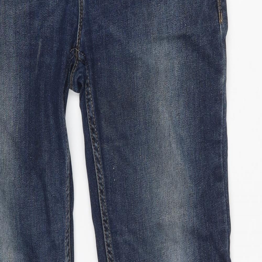 NEXT Womens Blue  Cotton Bootcut Jeans Size 8 L31 in Slim Zip
