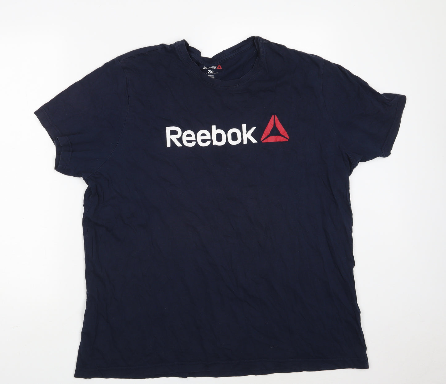 Reebok Mens Blue  Cotton  T-Shirt Size 2XL Crew Neck