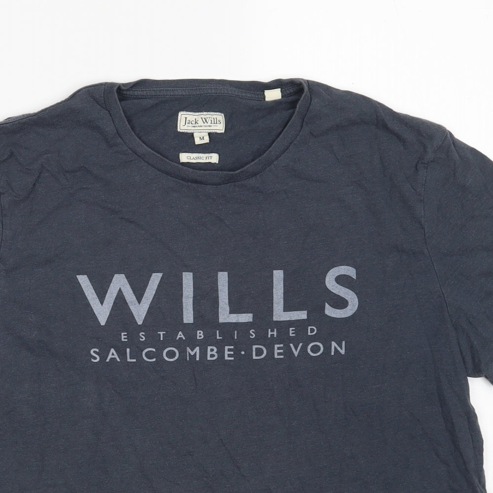 Jack Wills Mens Blue  Cotton  T-Shirt Size M Round Neck