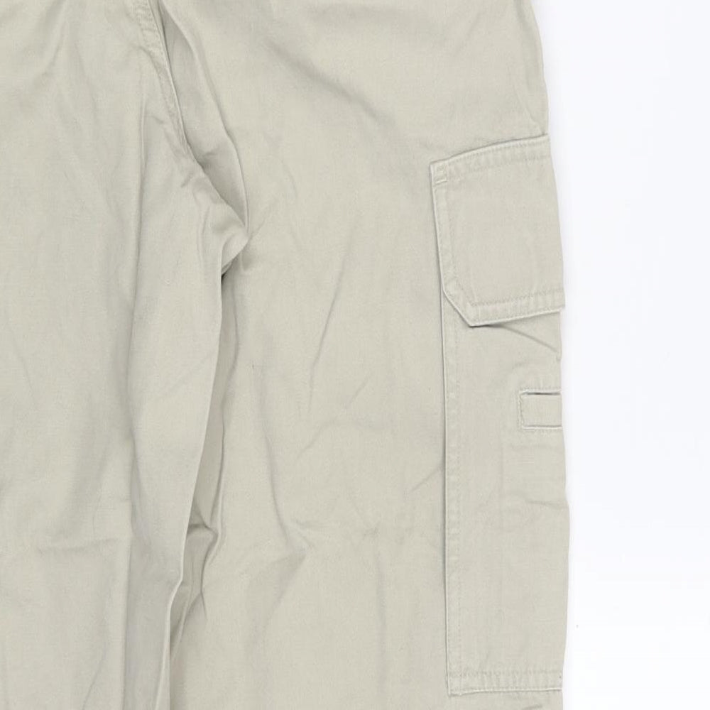 Denim Co. Mens Beige  Cotton Carpenter Trousers Size 30 in L30 in Regular Zip