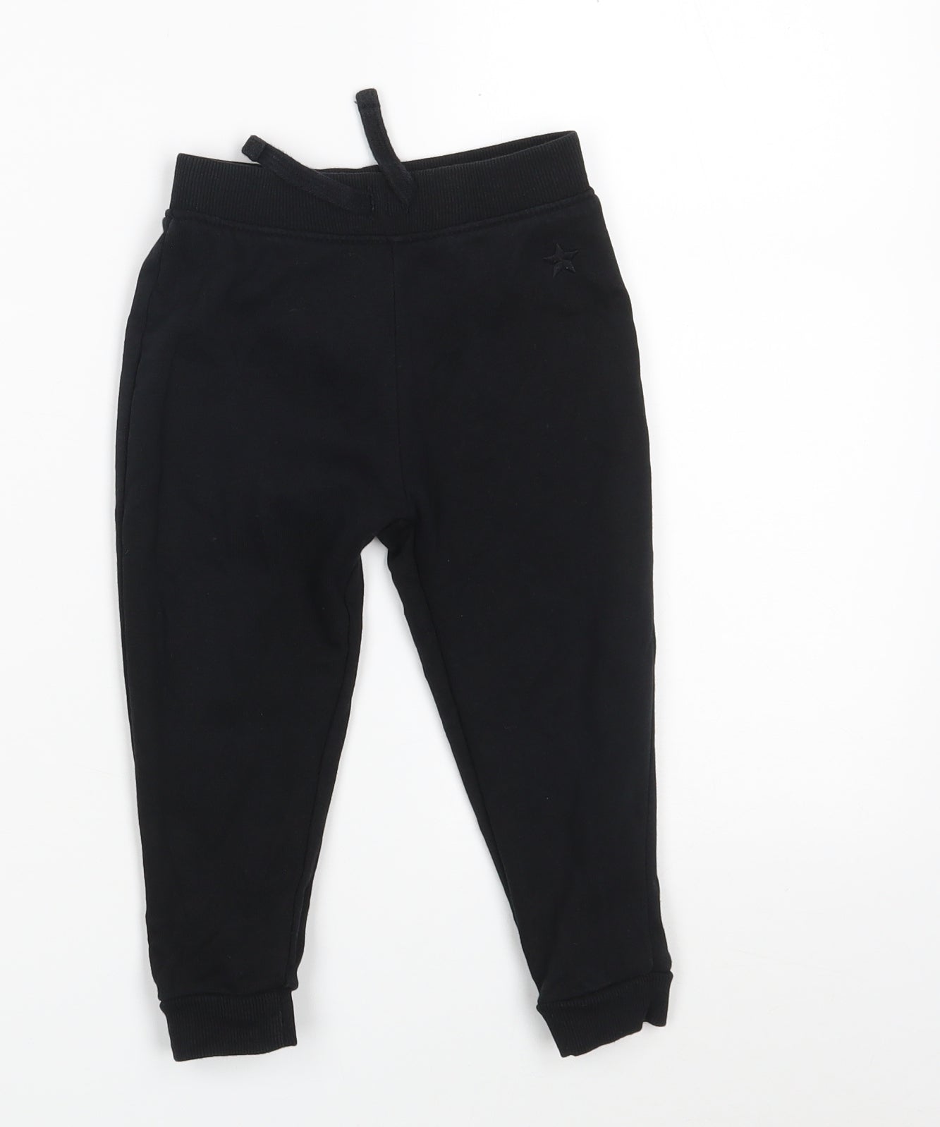 Dunnes Stores Baby Black  Cotton Jogger Leggings Size 18-24 Months  Drawstring