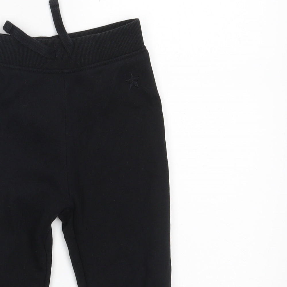 Dunnes Stores Baby Black  Cotton Jogger Leggings Size 18-24 Months  Drawstring