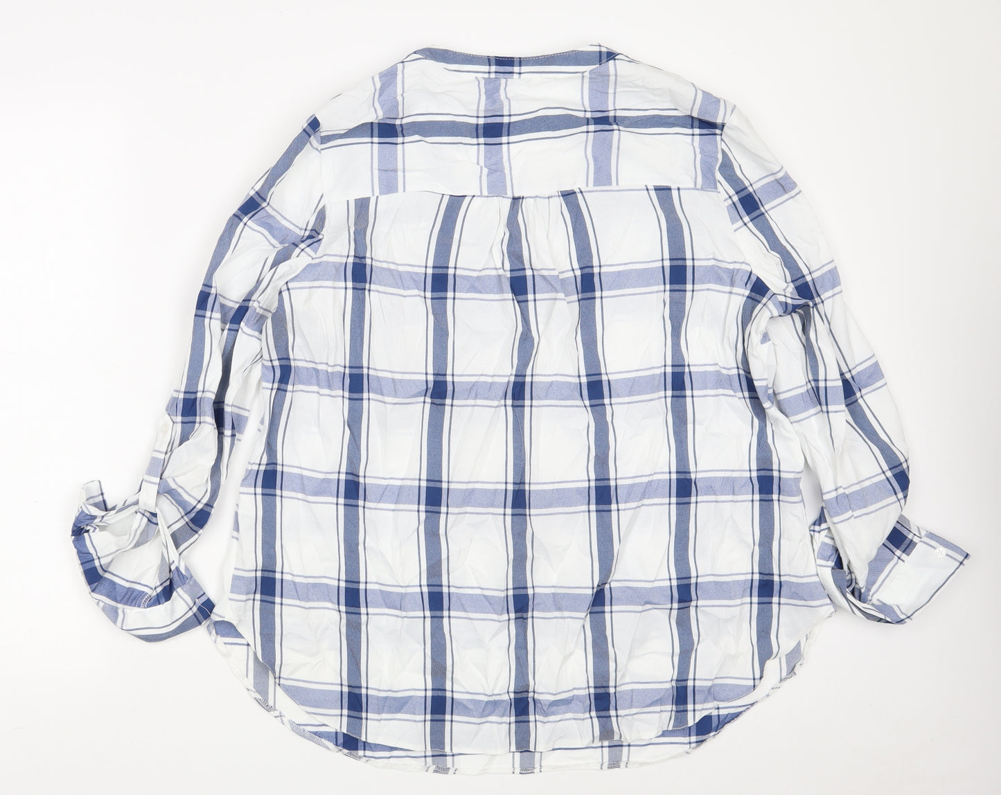 George Womens Multicoloured Check Viscose Basic Button-Up Size 18 V-Neck