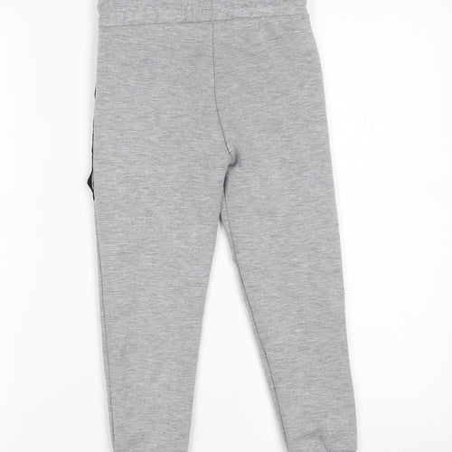 Primark Boys Grey  Polyester Jogger Trousers Size 5-6 Years  Slim Drawstring - Inside leg 18in
