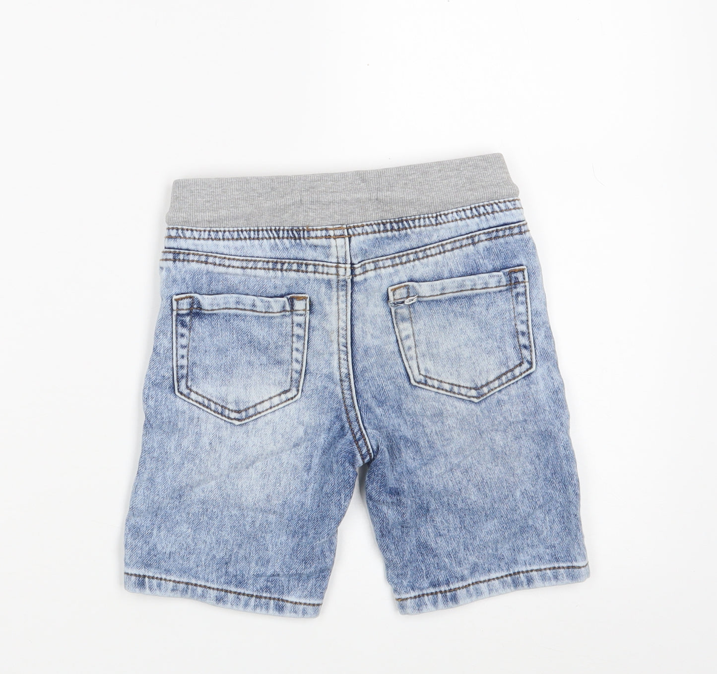 Denim Co. Boys Blue  Cotton Chino Shorts Size 4-5 Years  Slim Drawstring - Waist 22in;inside leg 5in