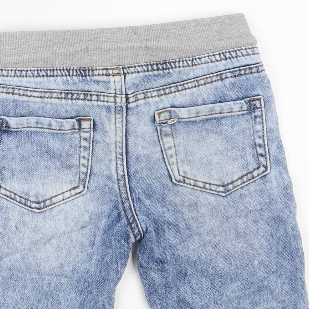 Denim Co. Boys Blue  Cotton Chino Shorts Size 4-5 Years  Slim Drawstring - Waist 22in;inside leg 5in