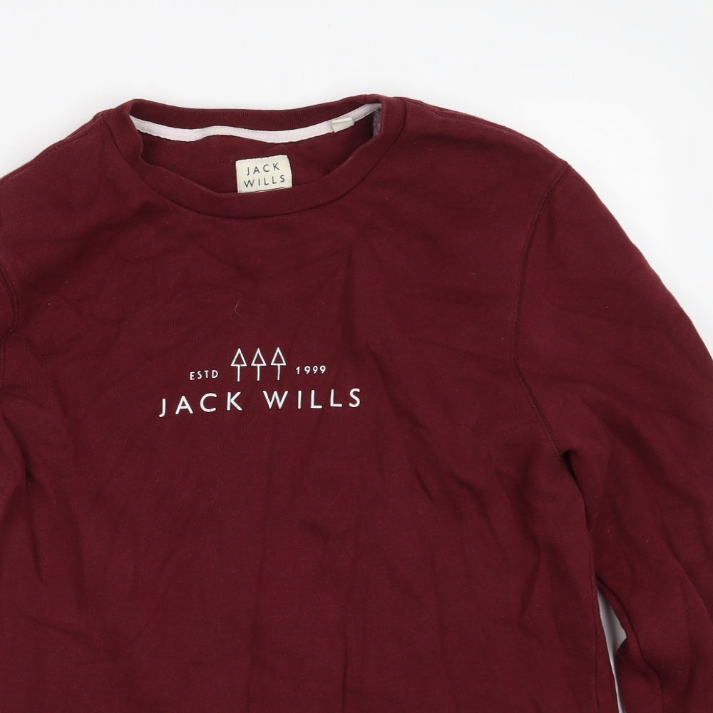 Jack Wills Mens Red  Cotton Pullover Sweatshirt Size M