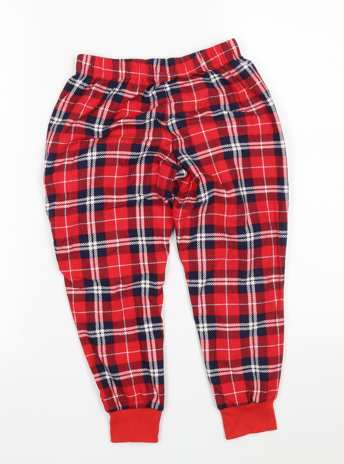 Dunnes Stores Girls Red Plaid 100% Polyester Carrot Trousers Size 6-7 Years  Regular  - Inside leg 18in