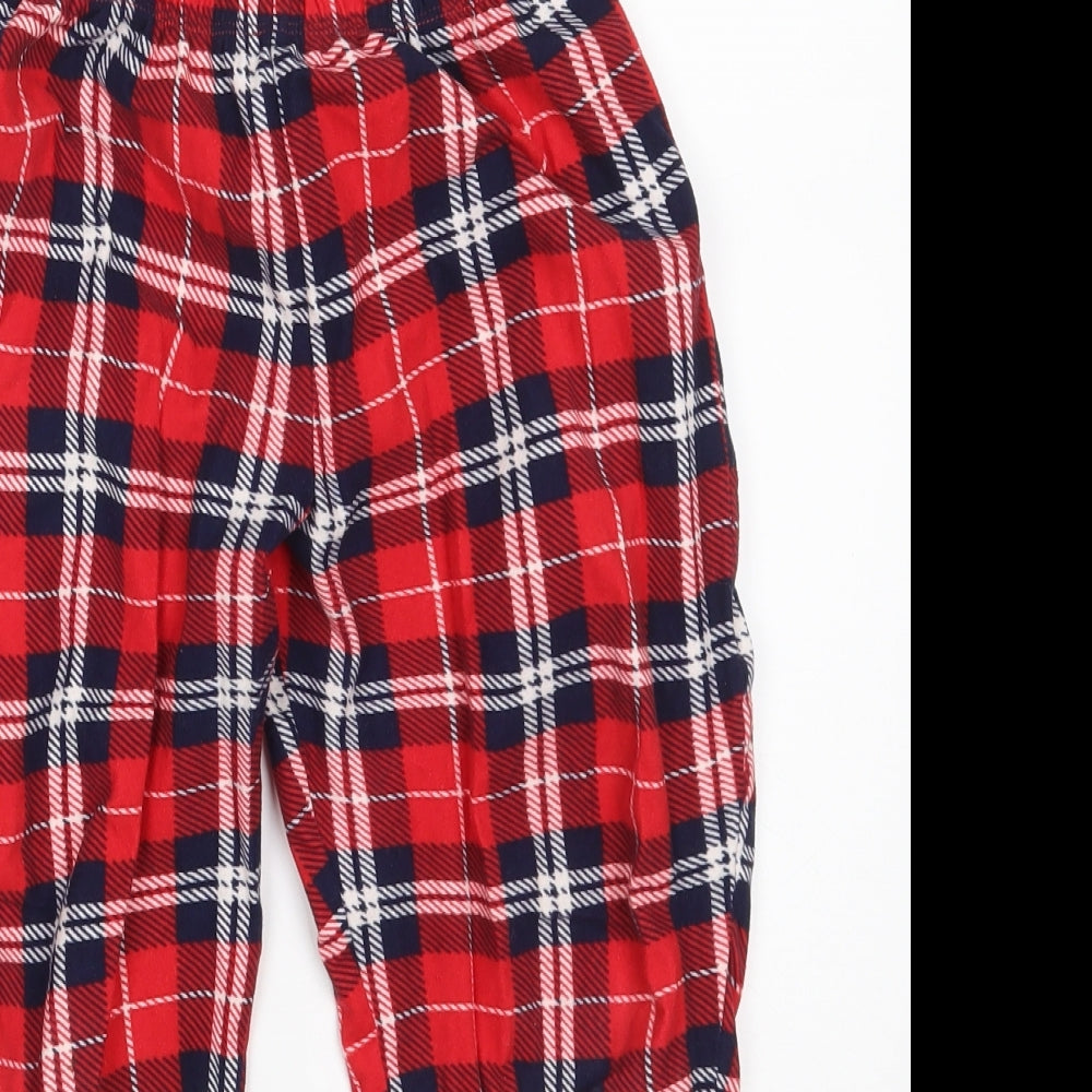 Dunnes Stores Girls Red Plaid 100% Polyester Carrot Trousers Size 6-7 Years  Regular  - Inside leg 18in