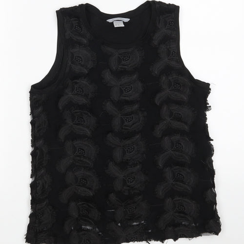 H&M Womens Black  Polyester Basic Tank Size XS Boat Neck