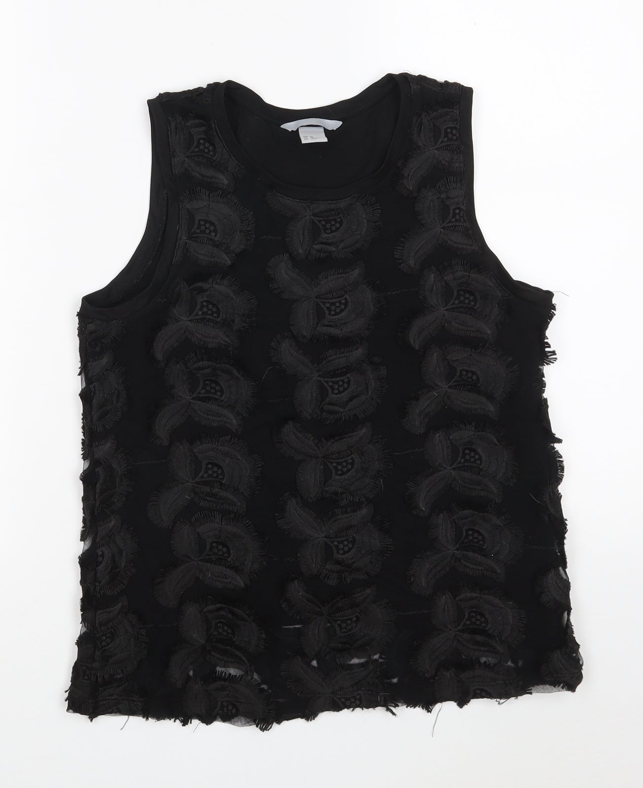 H&M Womens Black  Polyester Basic Tank Size XS Boat Neck