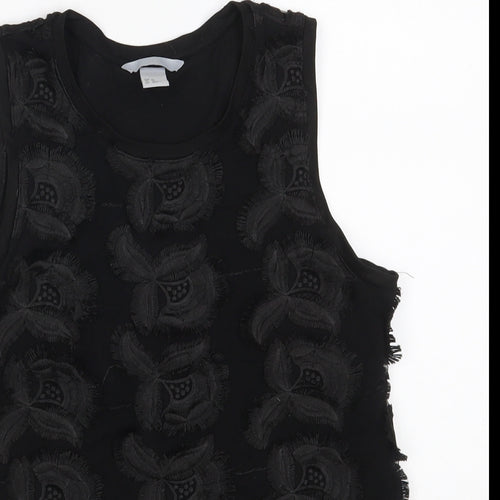 H&M Womens Black  Polyester Basic Tank Size XS Boat Neck