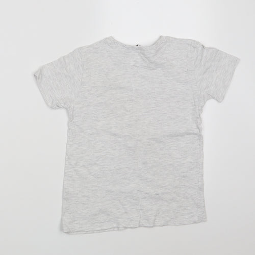 Pep&Co Boys Grey  Cotton Pullover T-Shirt Size 6-7 Years Round Neck  - Slam Dunk