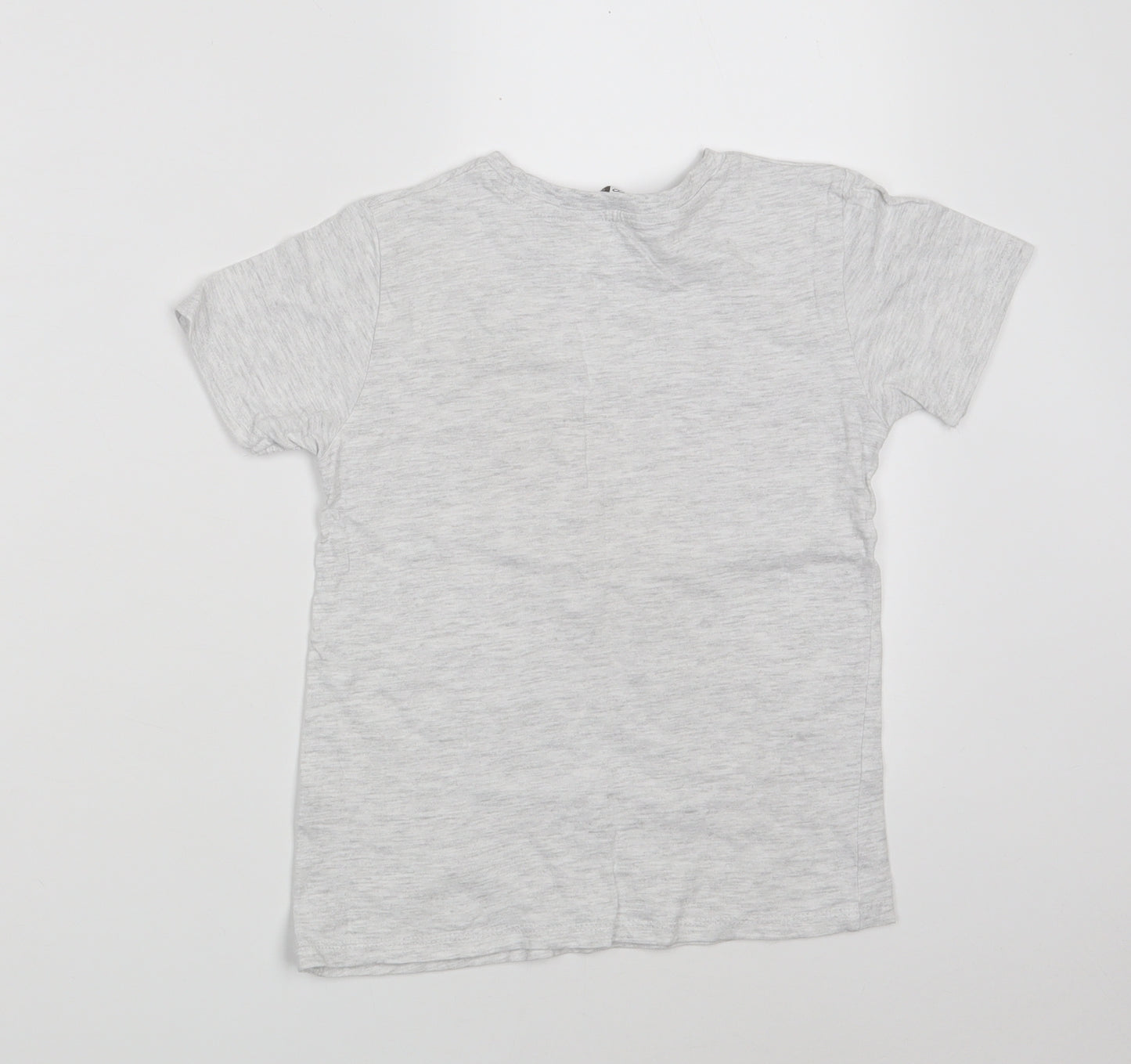 Pep&Co Boys Grey  Cotton Pullover T-Shirt Size 6-7 Years Round Neck  - Slam Dunk