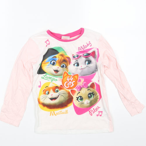 44 CATS Girls Pink  Cotton Top Pyjama Top Size 6-7 Years