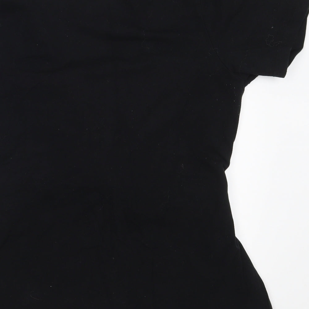 New Look Maternity Womens Black  Cotton Basic T-Shirt Size M V-Neck