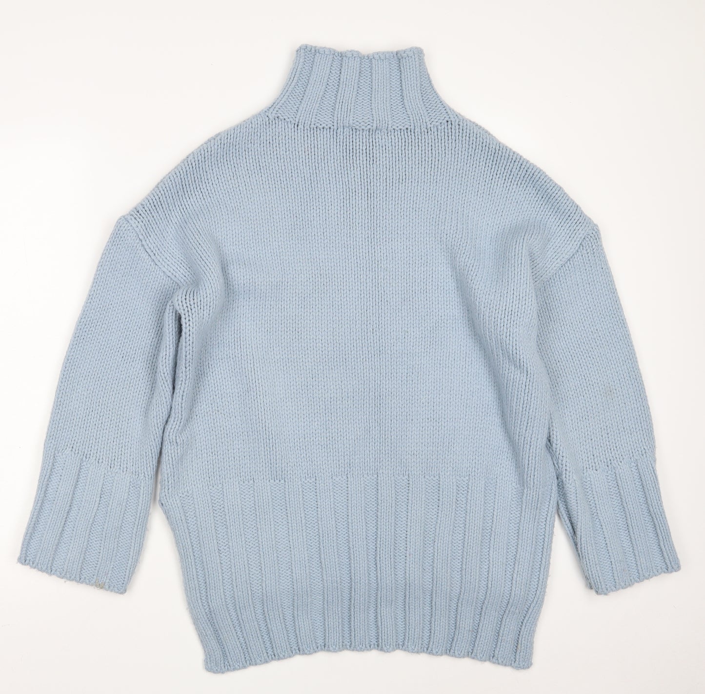 Topshop Womens Blue Roll Neck  Acrylic Pullover Jumper Size S