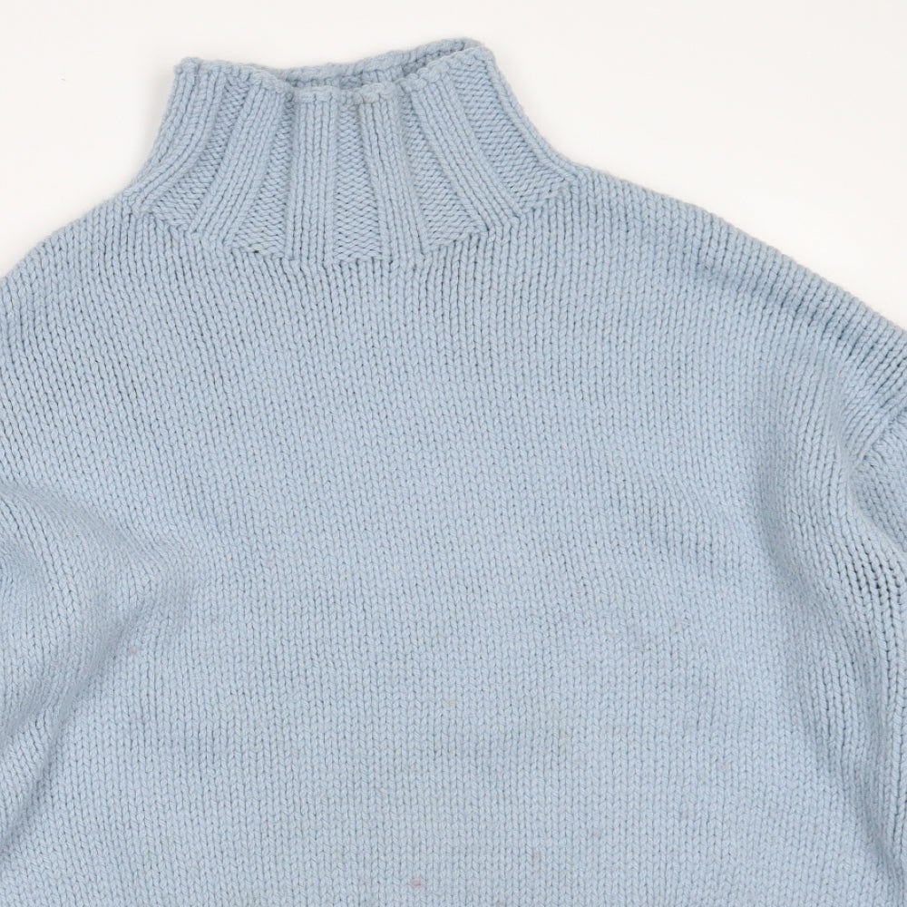 Topshop Womens Blue Roll Neck  Acrylic Pullover Jumper Size S