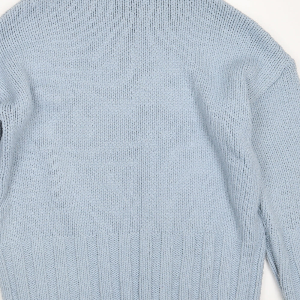 Topshop Womens Blue Roll Neck  Acrylic Pullover Jumper Size S