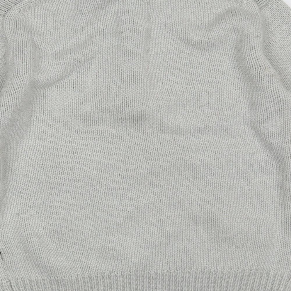 French Connection Mens Grey Collared  Acrylic Pullover Jumper Size M