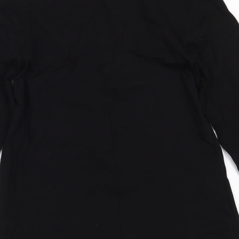 Primark Womens Black  Cotton Basic T-Shirt Size 14 Scoop Neck