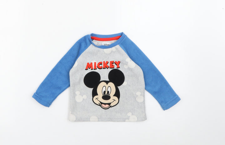 Primark Baby Blue Polyester Pullover Jumper Size 6-9 Months - Disney Mickey Mouse