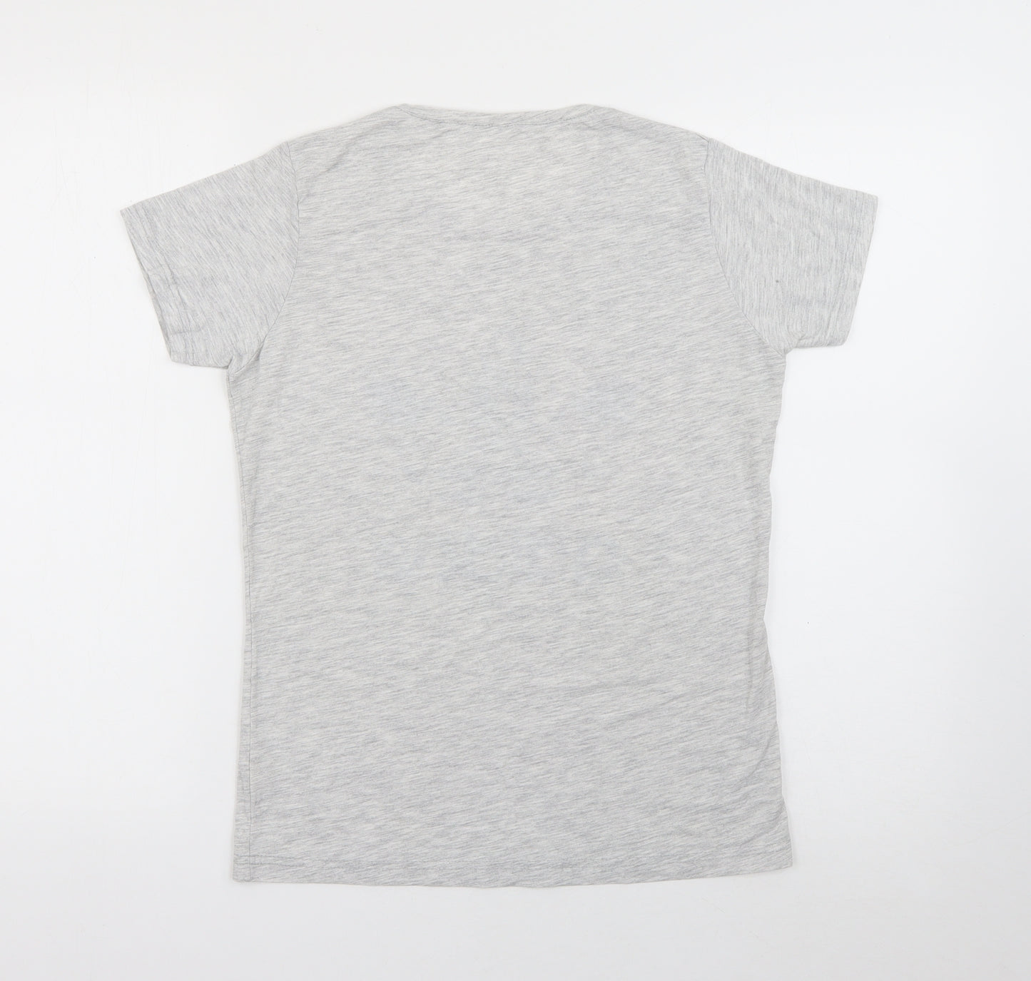 adidas Womens Grey  Cotton Basic T-Shirt Size M Round Neck