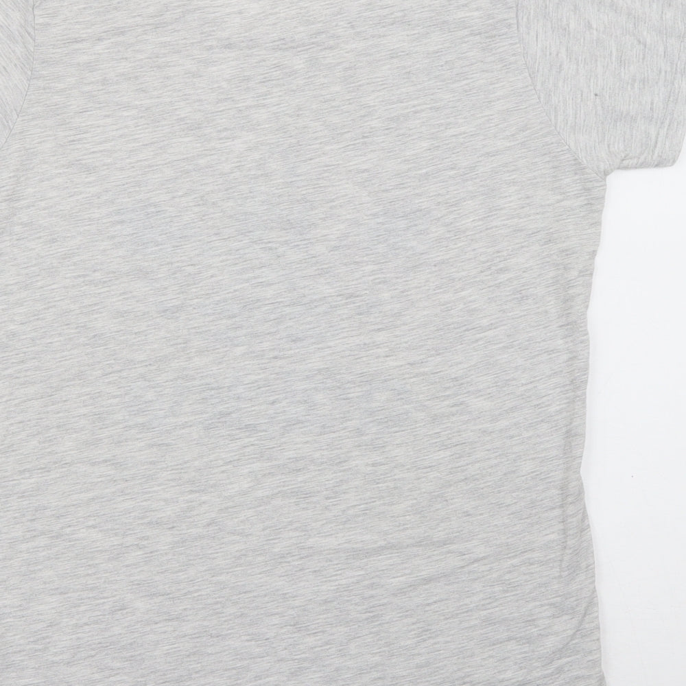 adidas Womens Grey  Cotton Basic T-Shirt Size M Round Neck