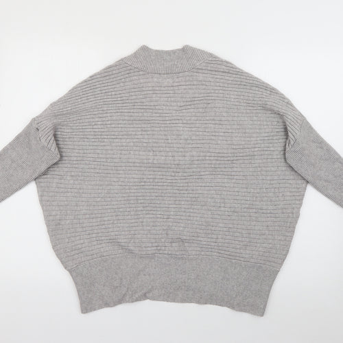 River Island Womens Grey V-Neck  Viscose Pullover Jumper Size M