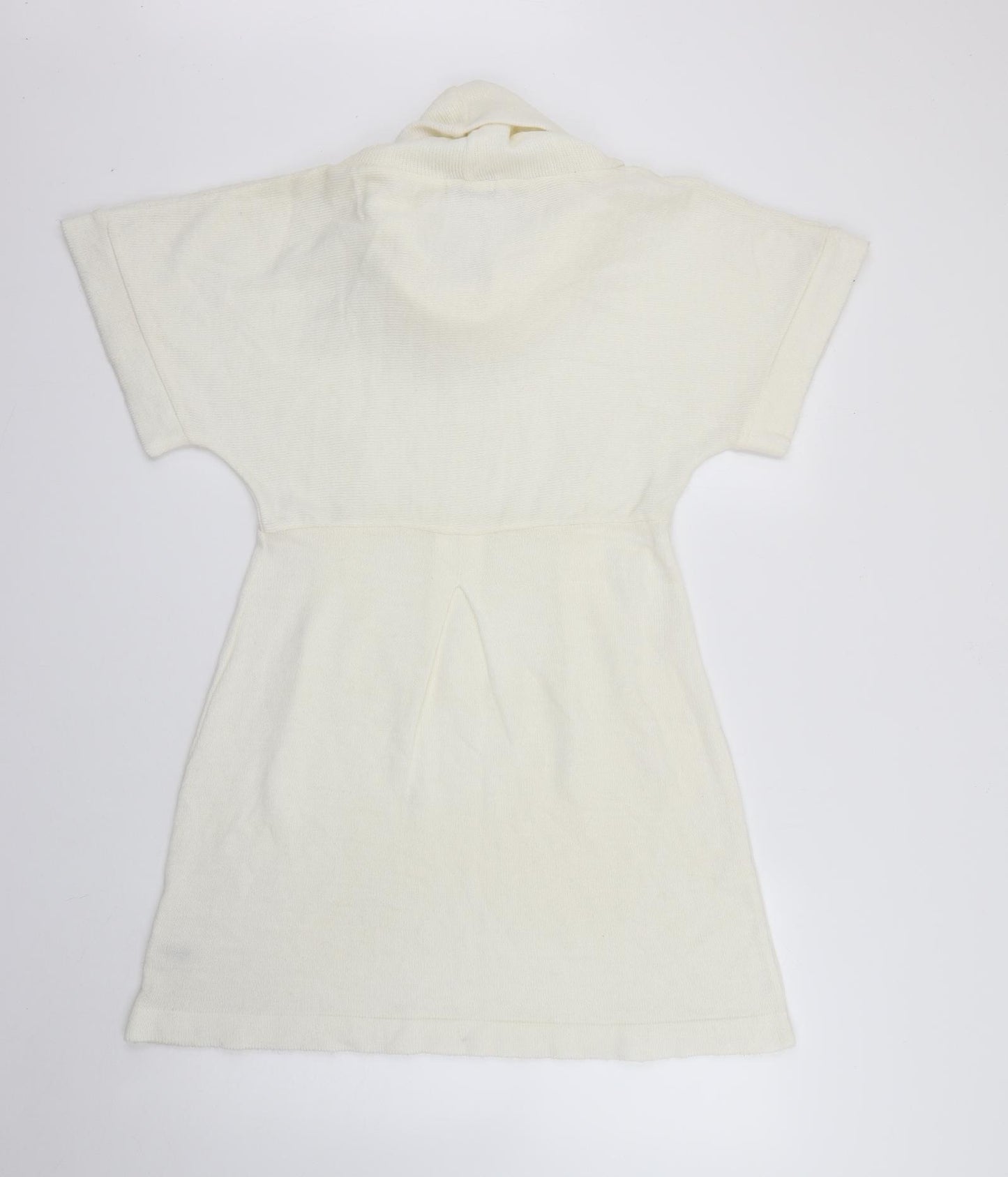 Lemssy Womens Ivory  Acrylic A-Line  Size M  Roll Neck
