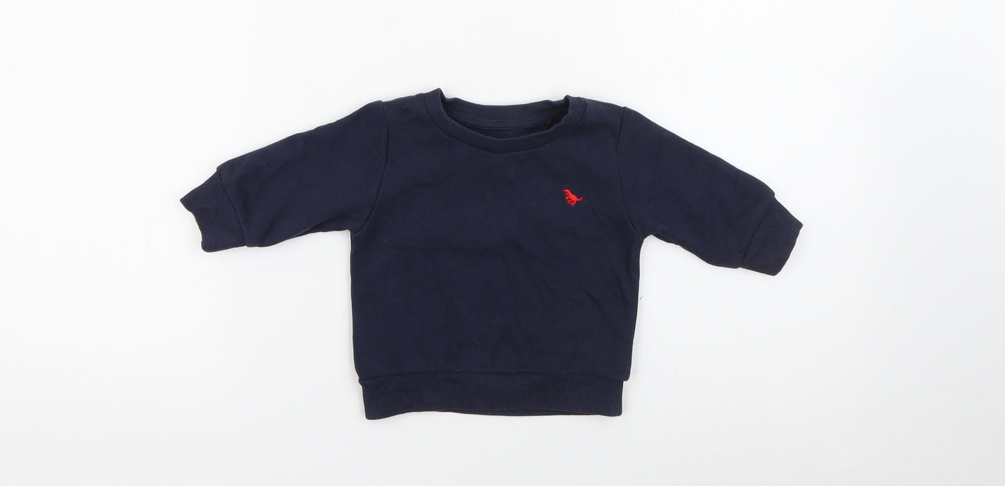 NEXT Baby Blue  Cotton Pullover Jumper Size 3-6 Months   - Dinosaur