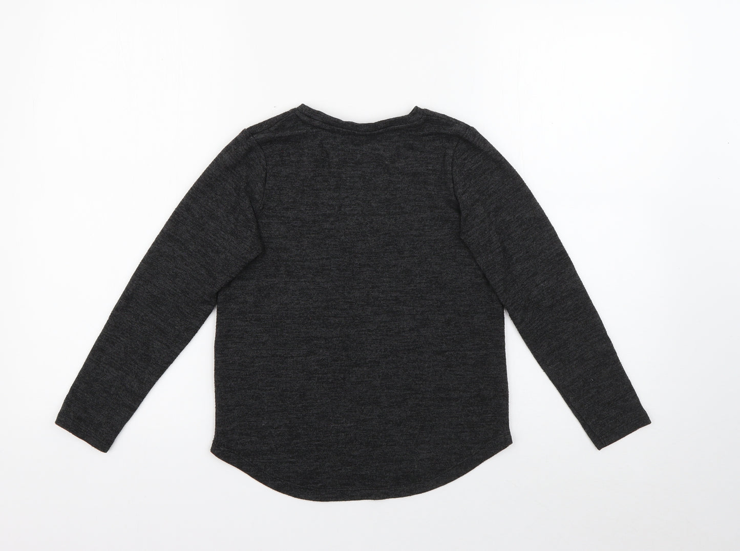 George Girls Grey Round Neck  Polyester Pullover Jumper Size 8-9 Years   - Unicorn