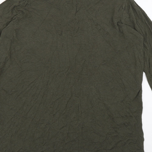 Capsule Womens Green V-Neck  Viscose Pullover Jumper Size 12
