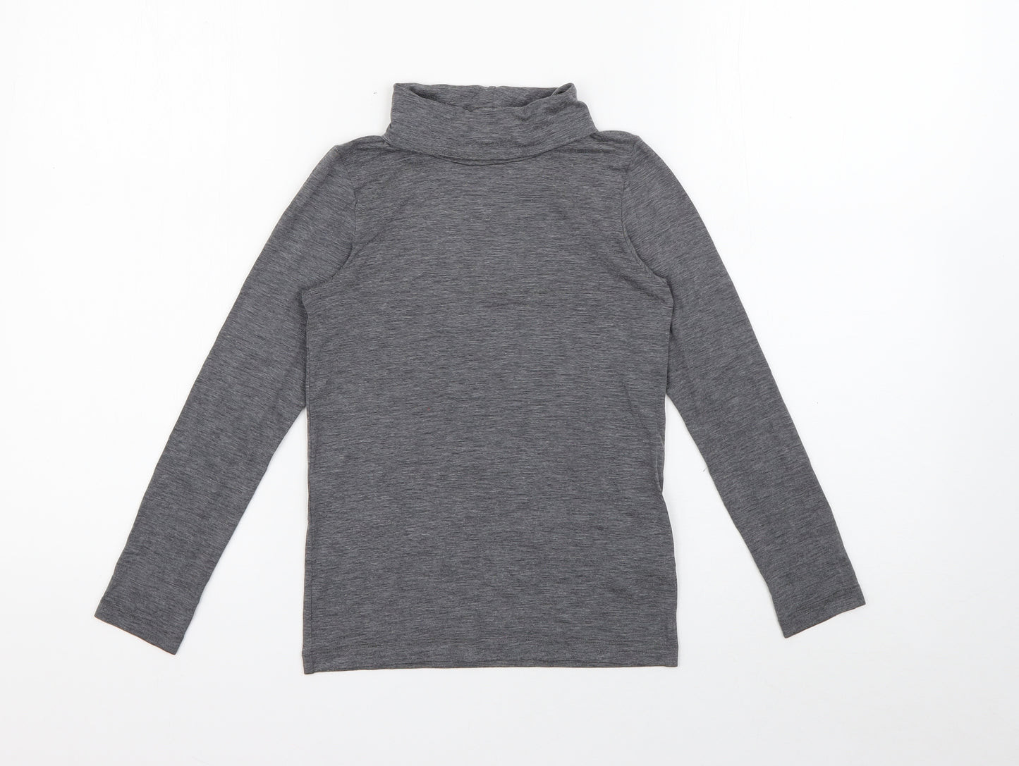 Heattech Womens Grey Roll Neck  Polyester Pullover Jumper Size 10